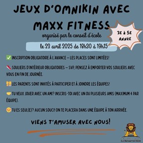 Poster of event descriptions in french