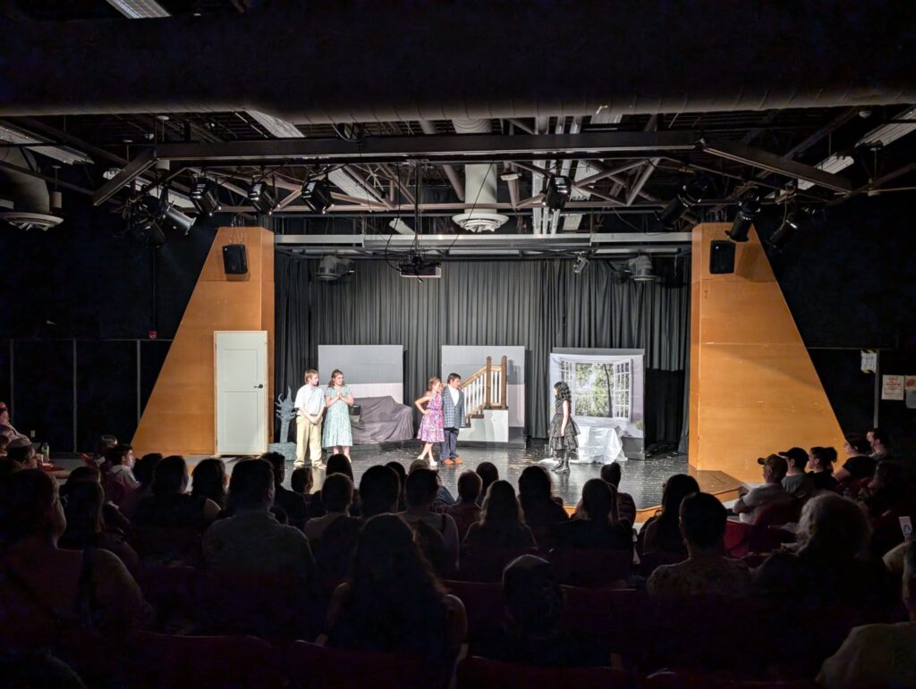 Photo of youth on a stage acting out a play
